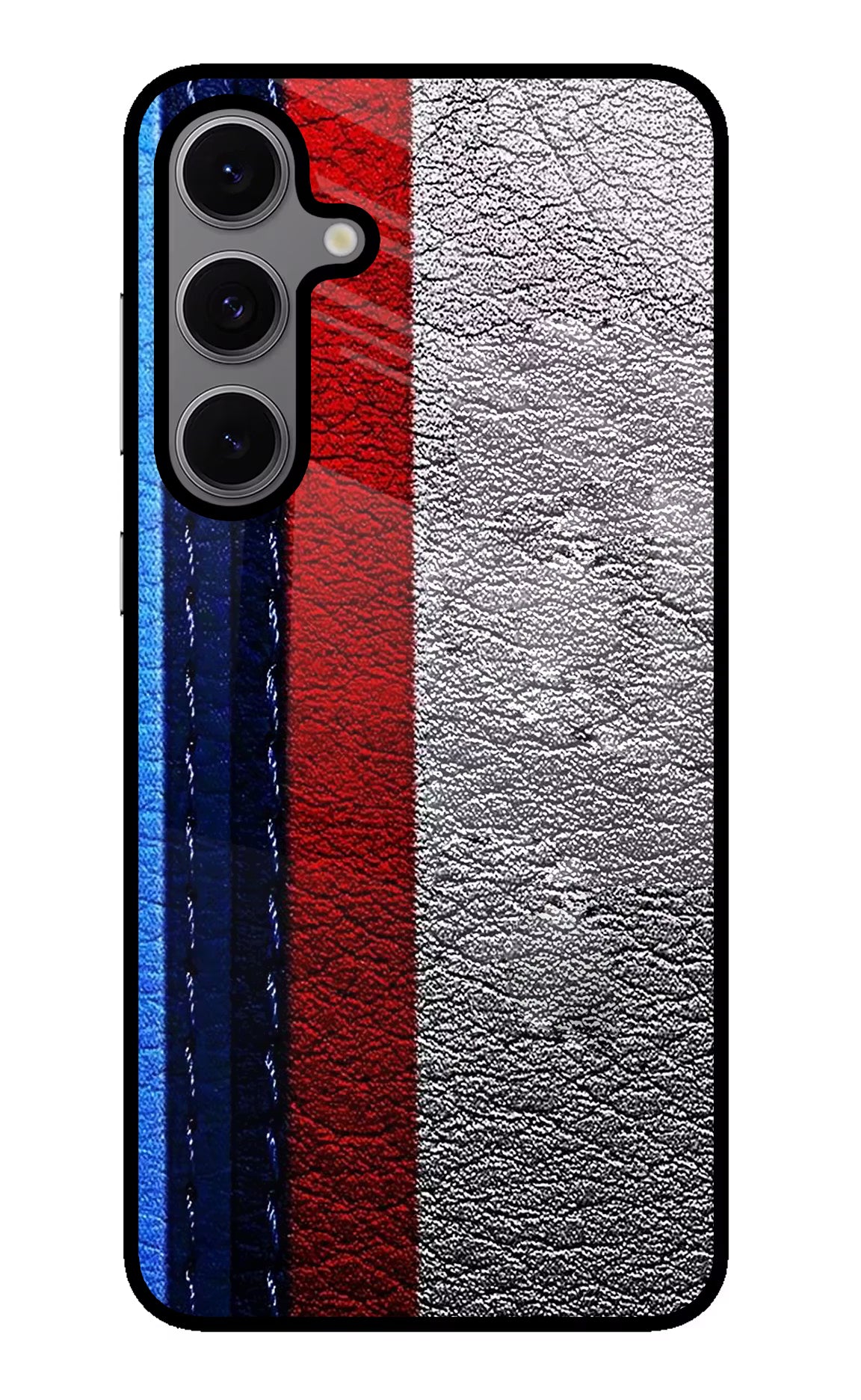 BMW Stripes Samsung S24 FE 5G Glass Case Back Cover by Casekaro