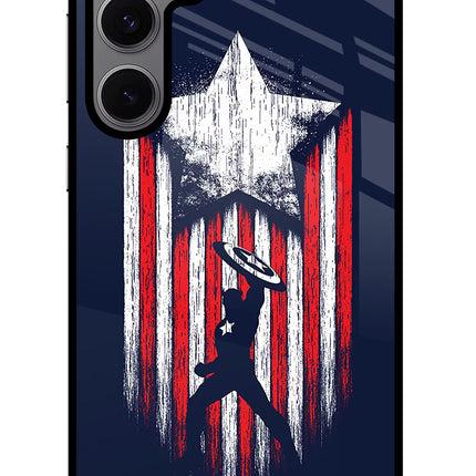Captain America Marvel Art Samsung S24 FE 5G Glass Case