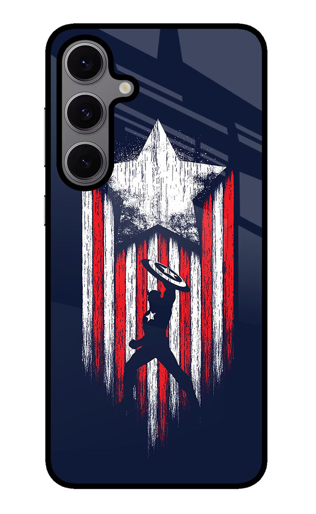 Captain America Marvel Art Samsung S24 FE 5G Glass Case