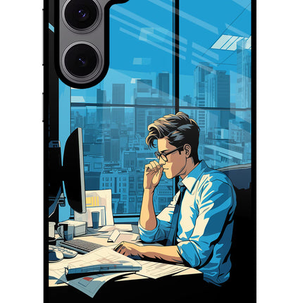 Focused Hustler (AI Generated) Samsung S24 FE 5G Glass Case