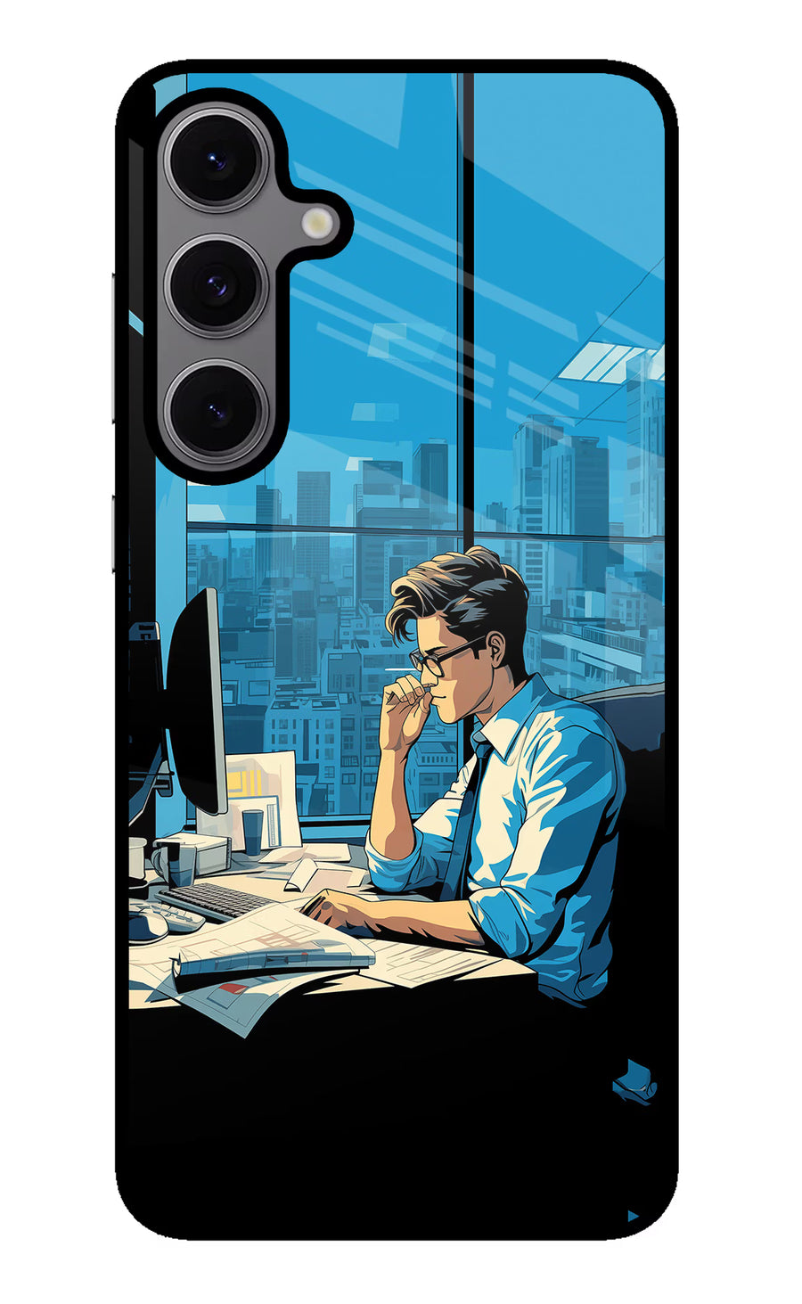 Focused Hustler (AI Generated) Samsung S24 FE 5G Back Cover, Metal case
