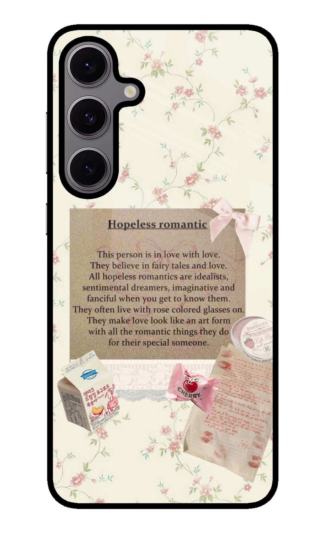 Hopeless Romantic Samsung S24 FE 5G Glass Case Back Cover by Casekaro