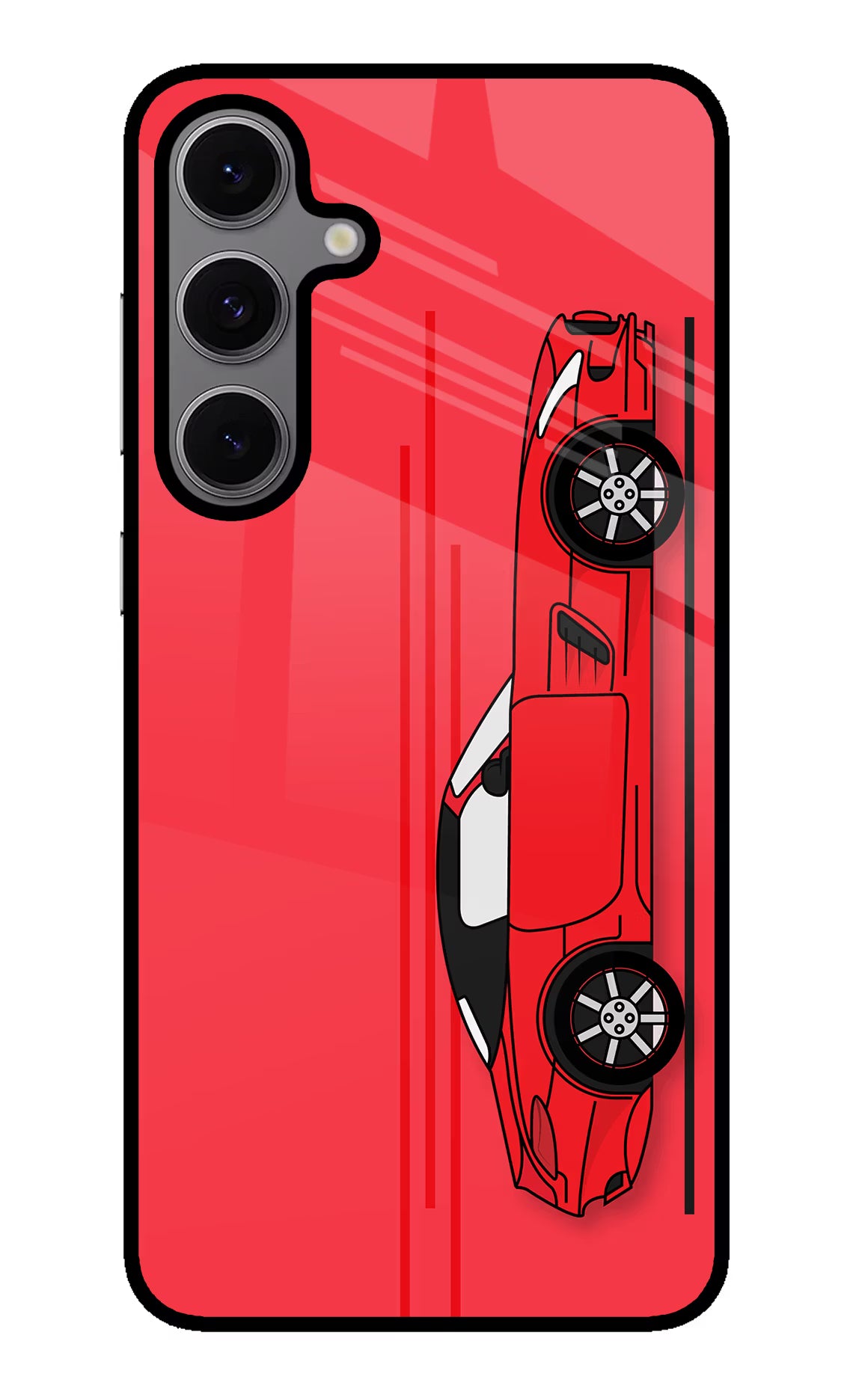 Red Velocity Samsung S24 FE 5G Glass Case Back Cover by Casekaro