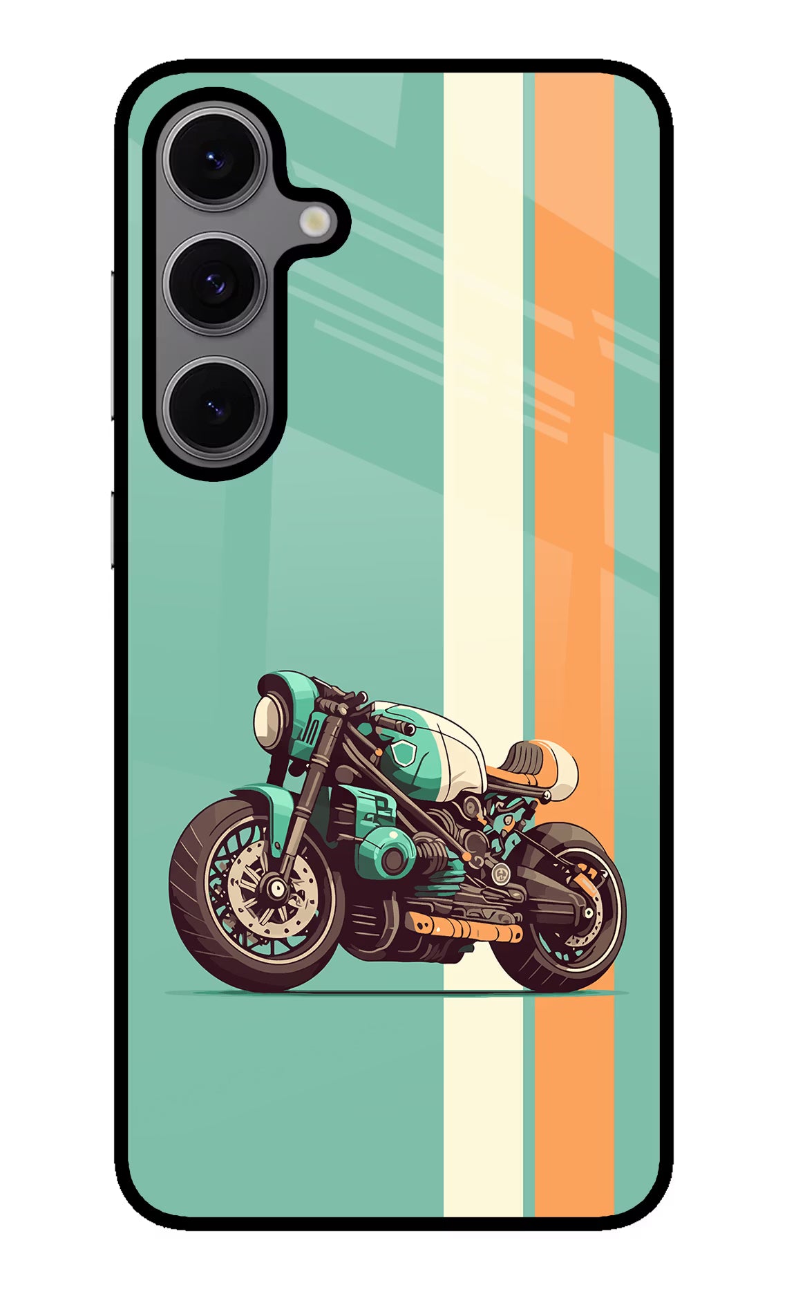 Striped Moto Drift Samsung S24 FE 5G Glass Case