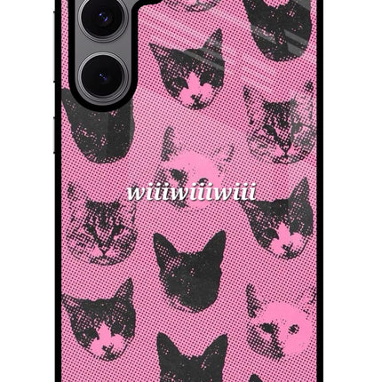 Pink Cats Samsung S24 FE 5G Glass Case