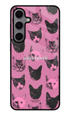 Pink Cats Samsung S24 FE 5G Glass Case