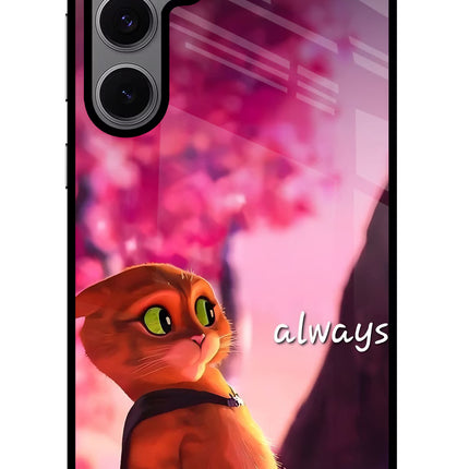 Always Cat Samsung S24 FE 5G Glass Case Back Cover by Casekaro