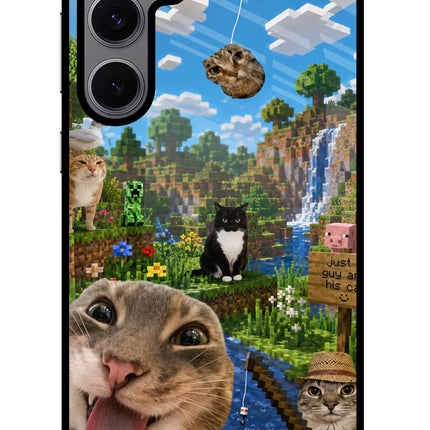 Minecraft Cat Chaos Samsung S24 FE 5G Glass Case Back Cover by Casekaro