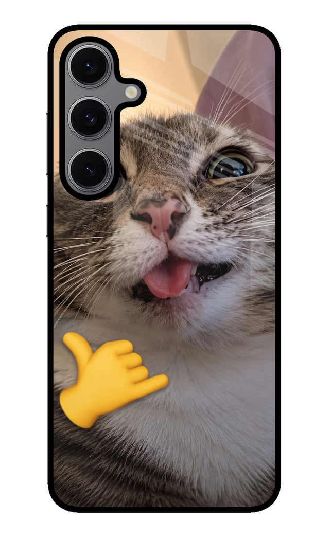 Silly Cat Call Samsung S24 FE 5G Glass Case