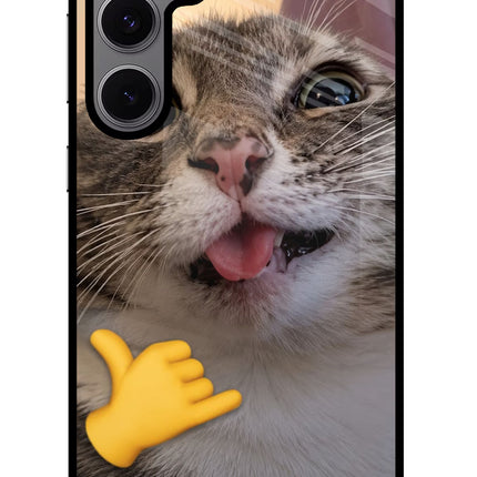 Silly Cat Call Samsung S24 FE 5G Glass Case Back Cover by Casekaro