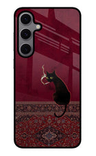 Midnight Cat Samsung S24 FE 5G Glass Case