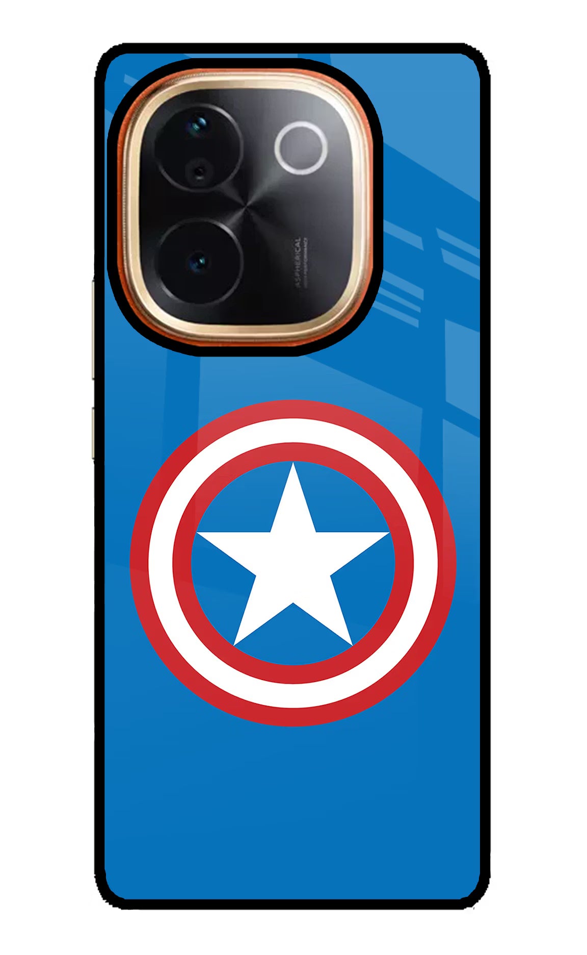 Captain America Logo Vivo T3 Pro 5G Glass Case Back Cover by Casekaro