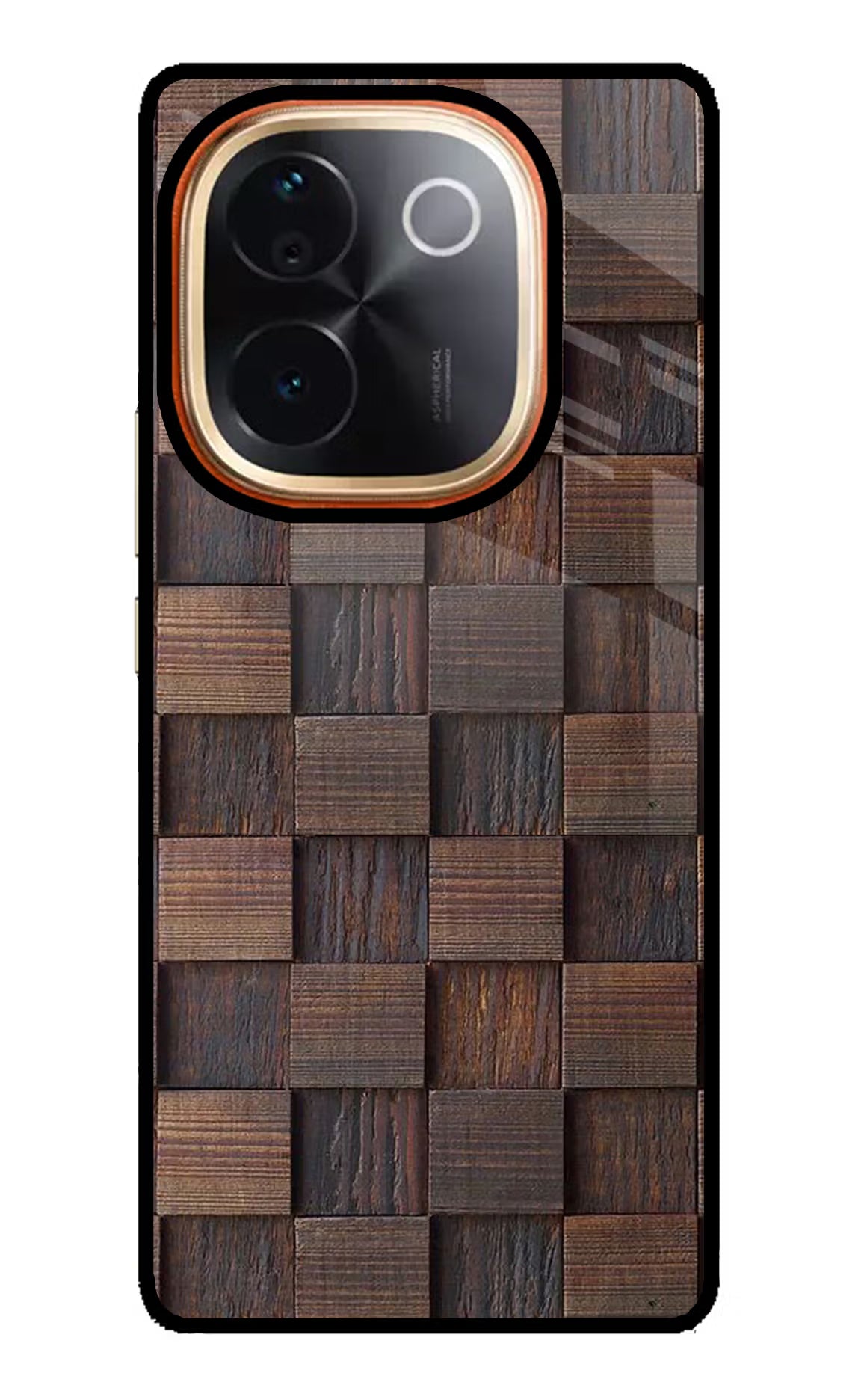 Wooden Cube Design Vivo T3 Pro 5G Glass Case