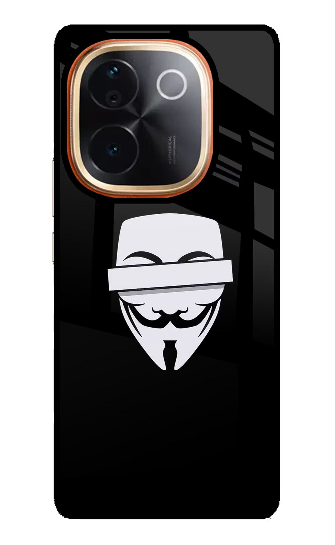 Anonymous Face Vivo T3 Pro 5G Glass Case Back Cover by Casekaro