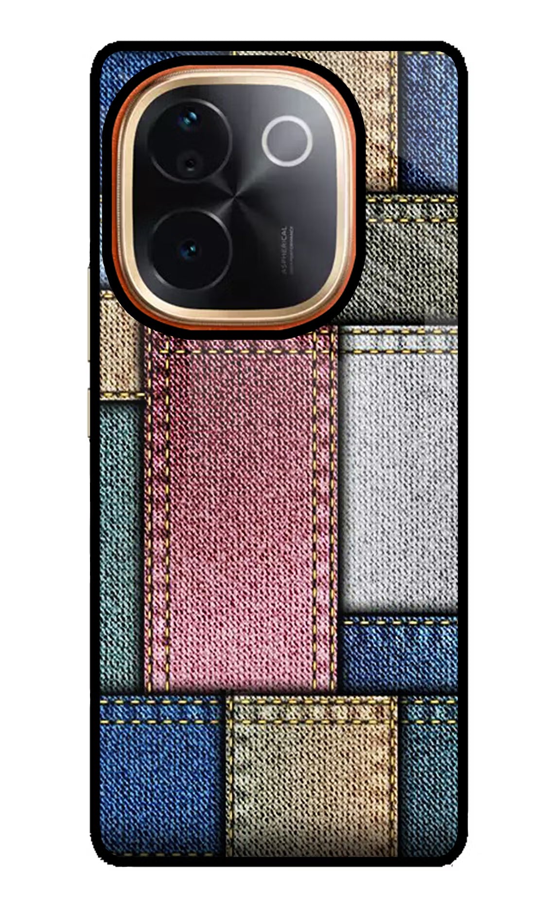 Multicolor Jeans Vivo T3 Pro 5G Glass Case Back Cover by Casekaro