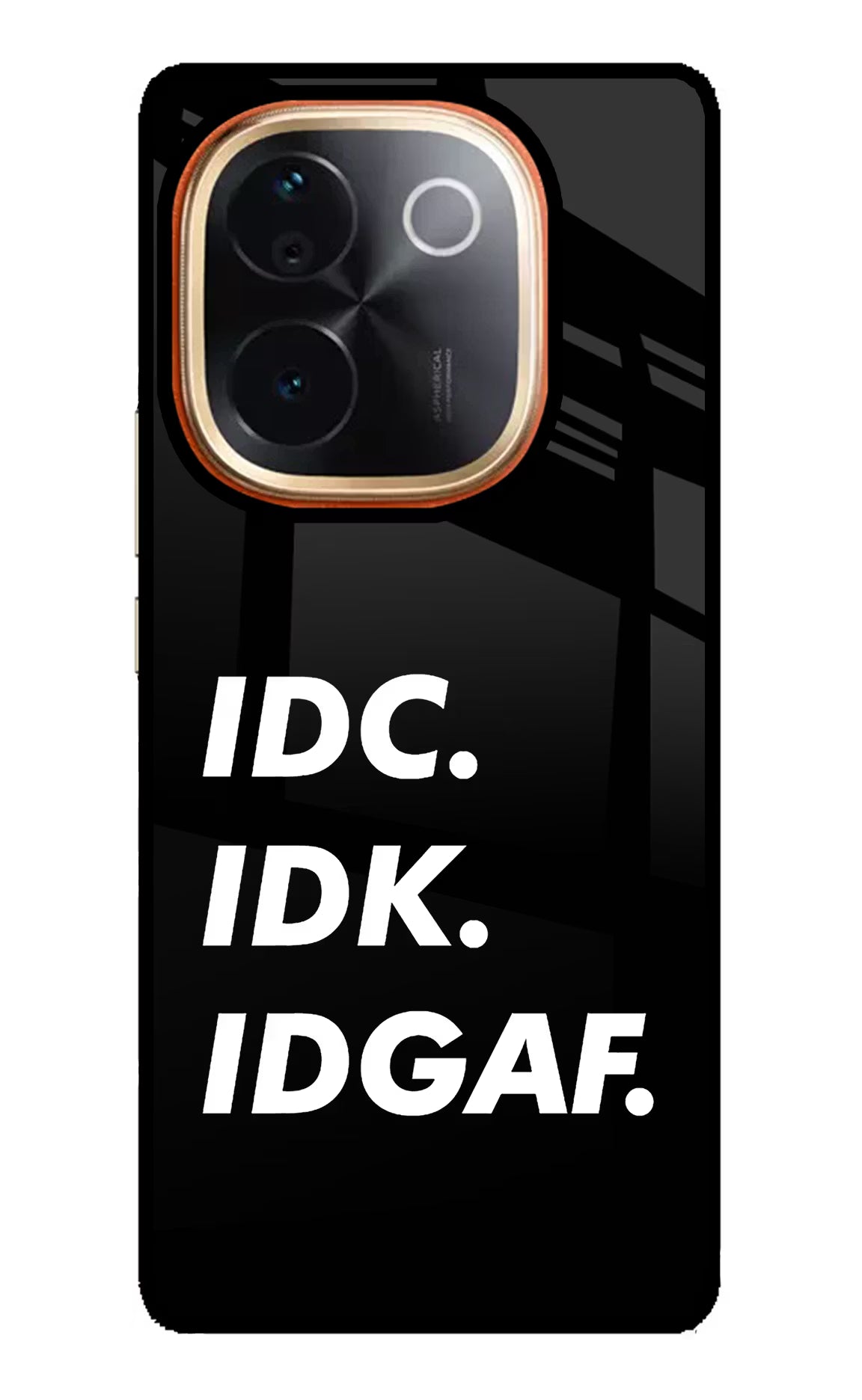 Idc Idk Idgaf Vivo T3 Pro 5G Glass Case Back Cover by Casekaro