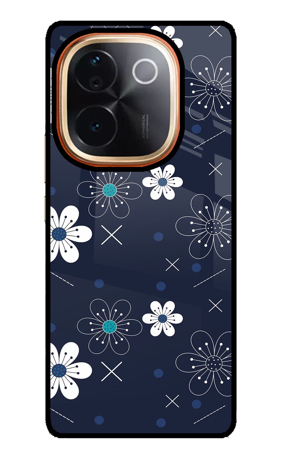 Flowers Vivo T3 Pro 5G Glass Case Back Cover by Casekaro