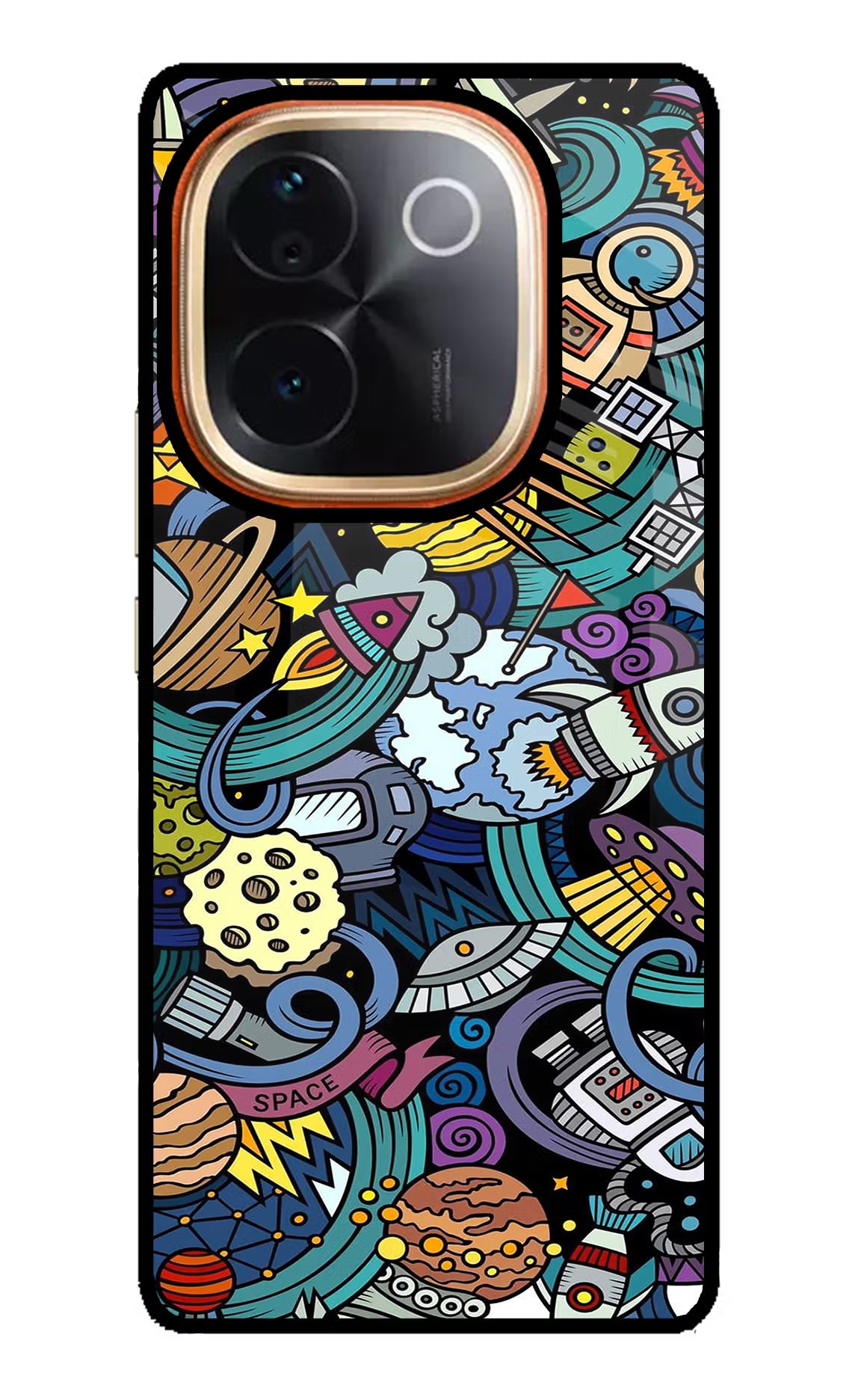 Space Abstract Vivo T3 Pro 5G Glass Case Back Cover by Casekaro
