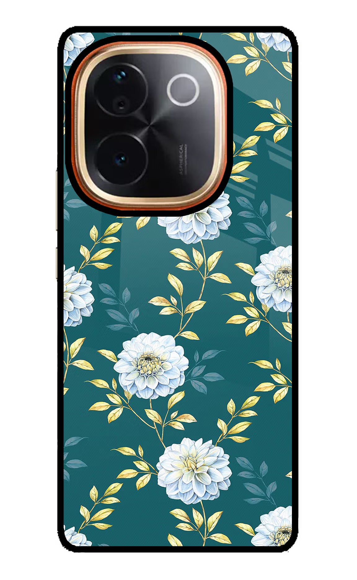 Flowers Vivo T3 Pro 5G Glass Case Back Cover by Casekaro