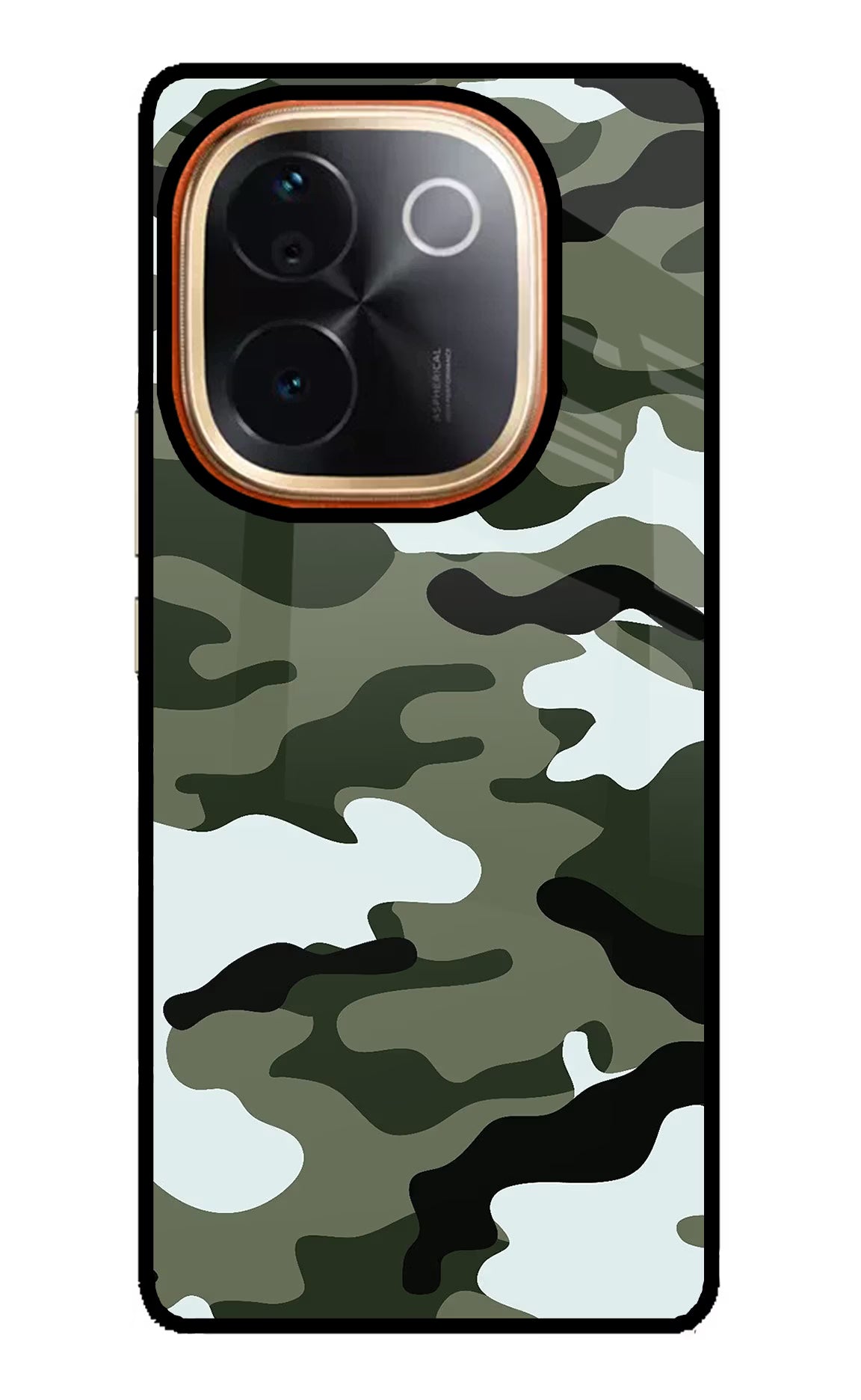 Camouflage Vivo T3 Pro 5G Glass Case Back Cover by Casekaro