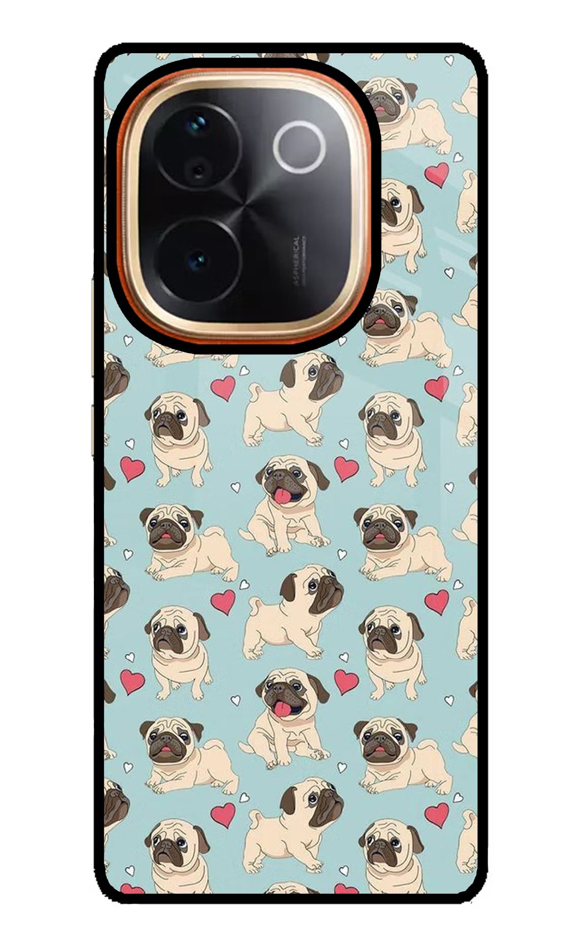Pug Dog Vivo T3 Pro 5G Glass Case Back Cover by Casekaro