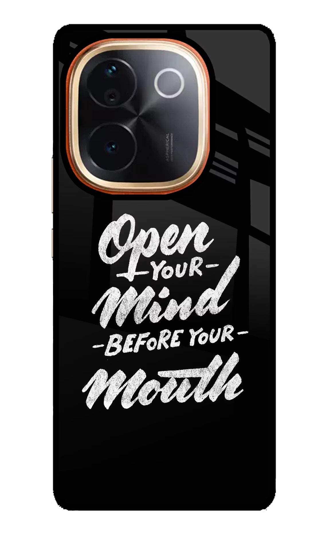 Open Your Mind Before Your Mouth Vivo T3 Pro 5G Glass Case Back Cover by Casekaro