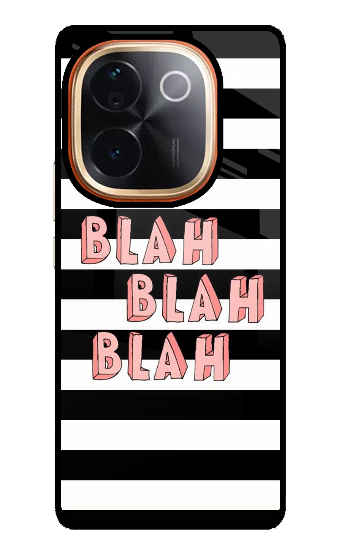 Blah Blah Blah Vivo T3 Pro 5G Glass Case Back Cover by Casekaro