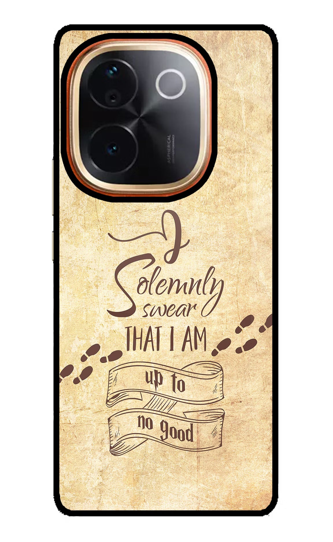I Solemnly swear that i up to no good Vivo T3 Pro 5G Glass Case Back Cover by Casekaro