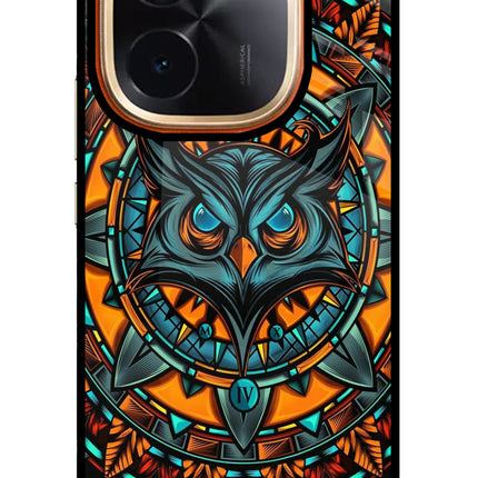 Angry Owl Art Vivo T3 Pro 5G Glass Case Back Cover by Casekaro