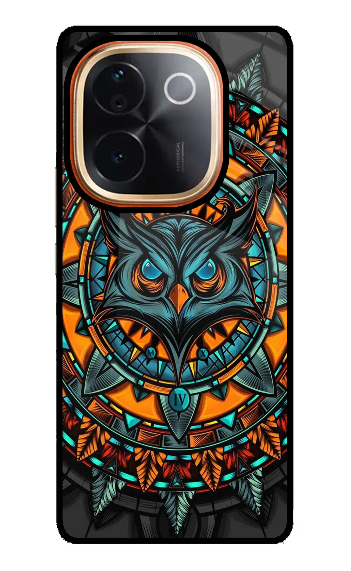 Angry Owl Art Vivo T3 Pro 5G Glass Case Back Cover by Casekaro