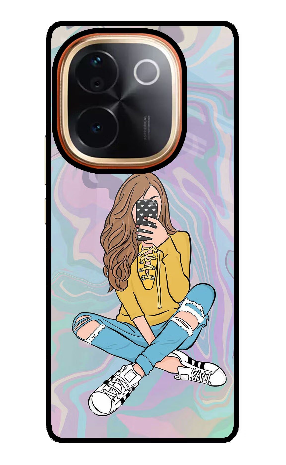 Selfie Girl Vivo T3 Pro 5G Glass Case Back Cover by Casekaro