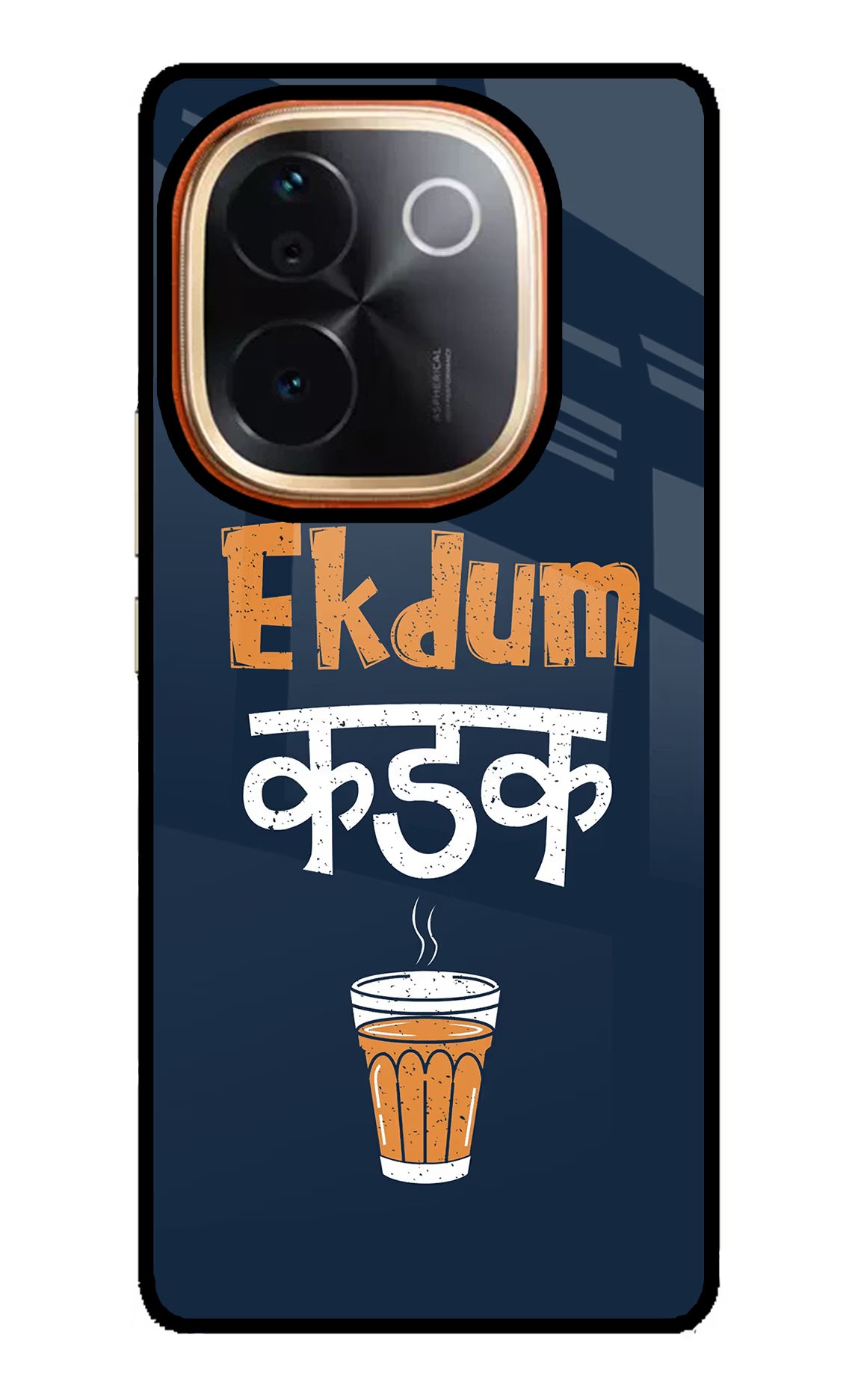 Ekdum Kadak Chai Vivo T3 Pro 5G Glass Case Back Cover by Casekaro