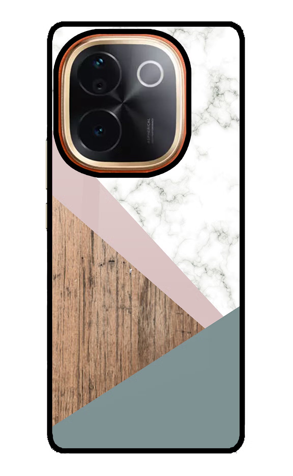 Marble wood Abstract Vivo T3 Pro 5G Glass Case Back Cover by Casekaro