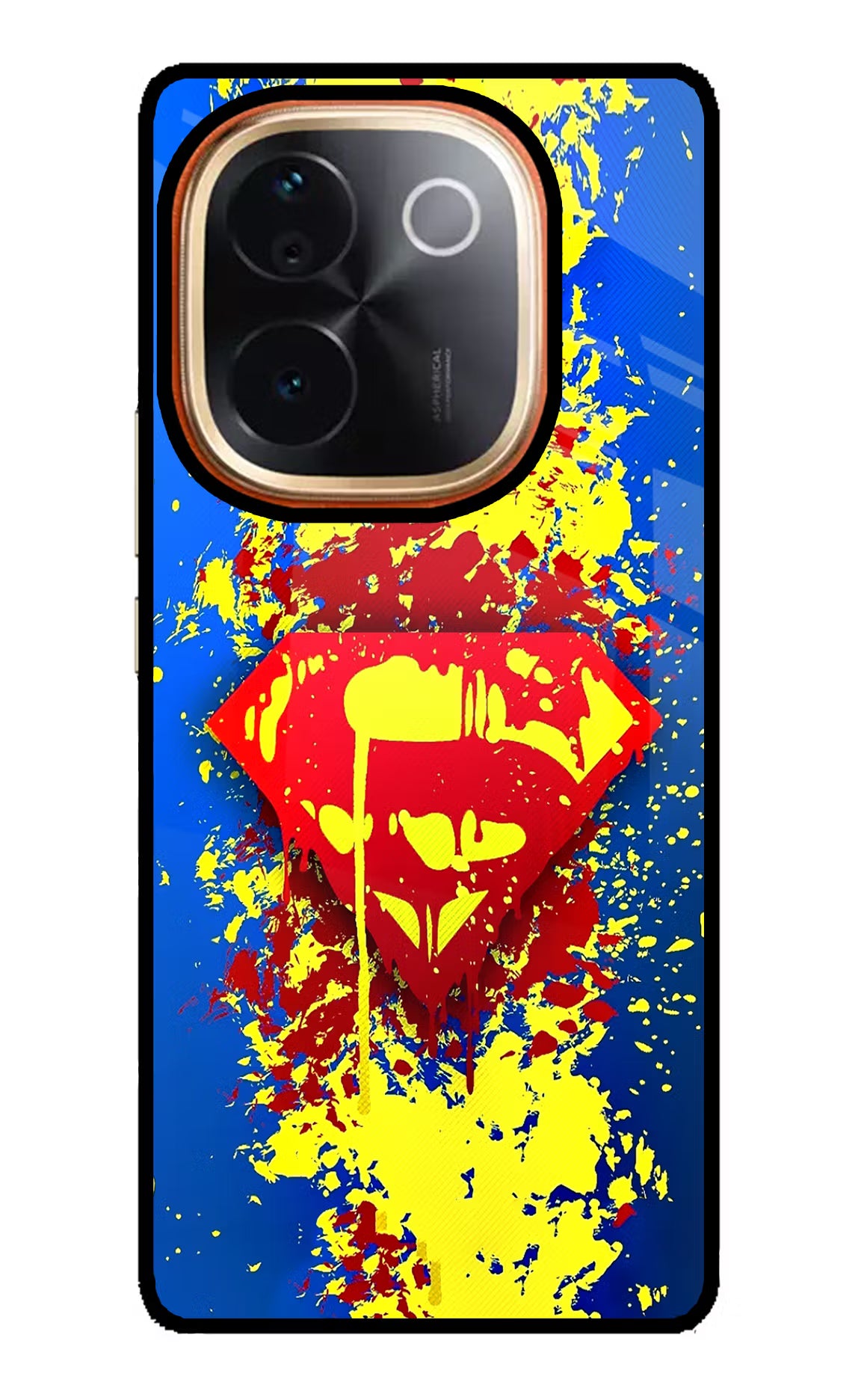 Superman logo Vivo T3 Pro 5G Glass Case Back Cover by Casekaro