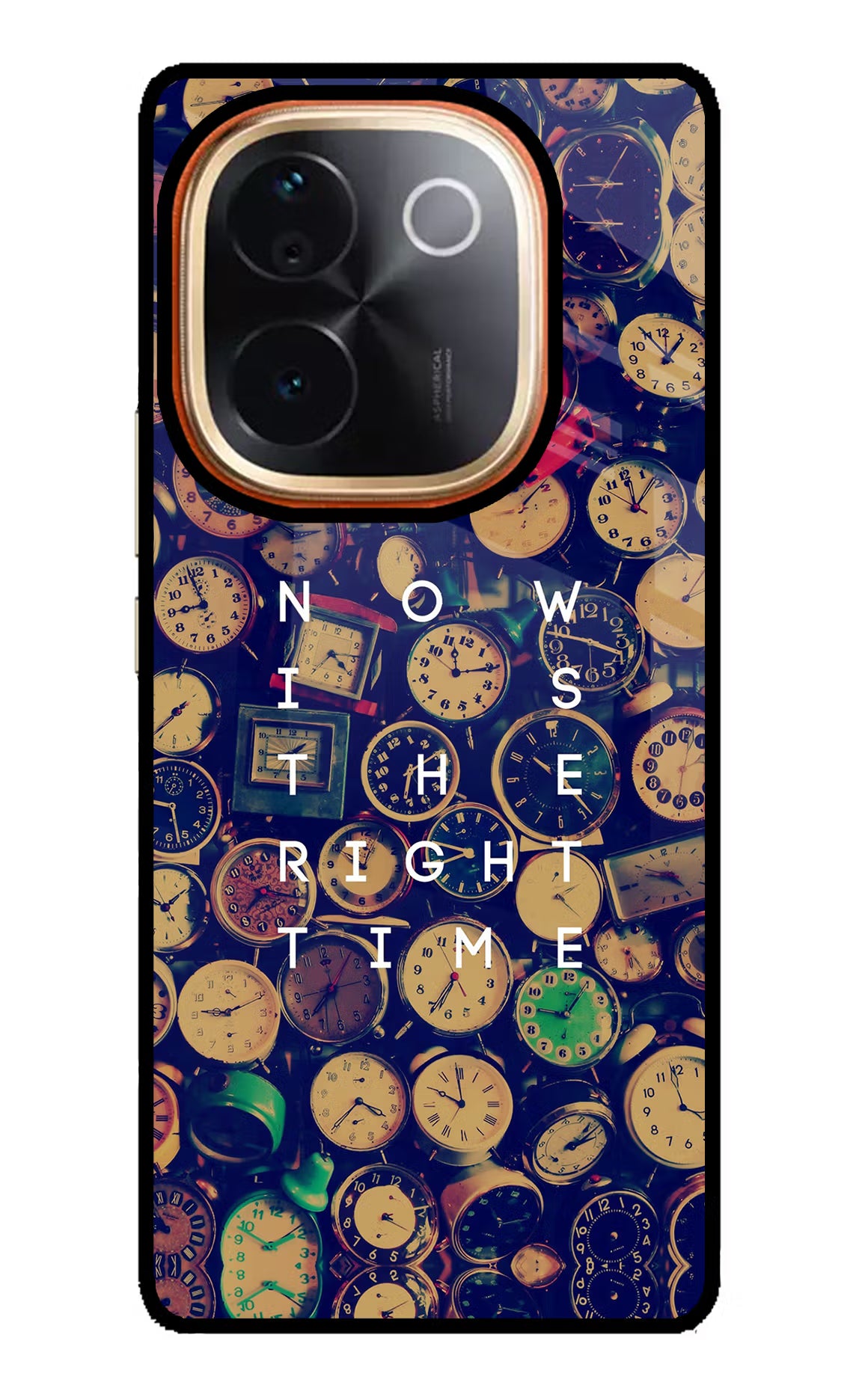 Now is the Right Time Quote Vivo T3 Pro 5G Glass Case Back Cover by Casekaro