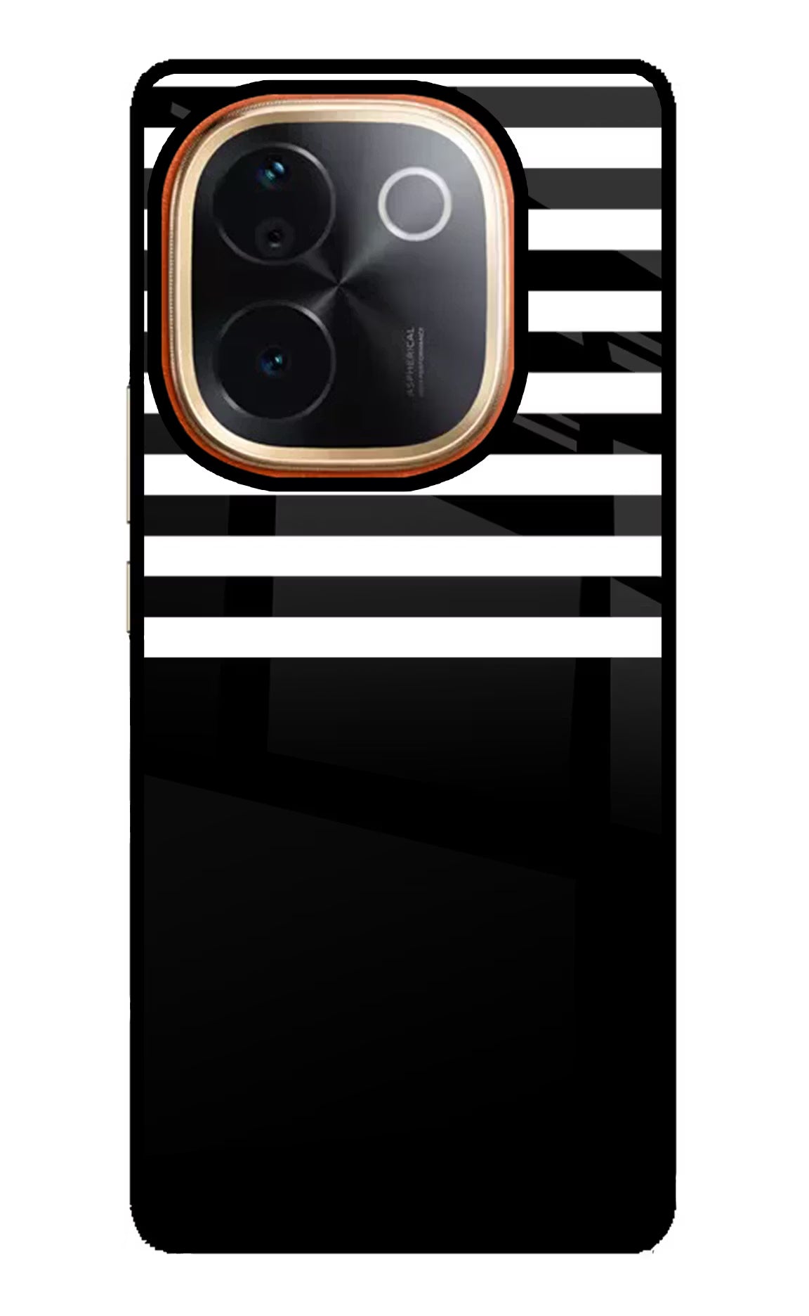 Black and White Print Vivo T3 Pro 5G Glass Case Back Cover by Casekaro