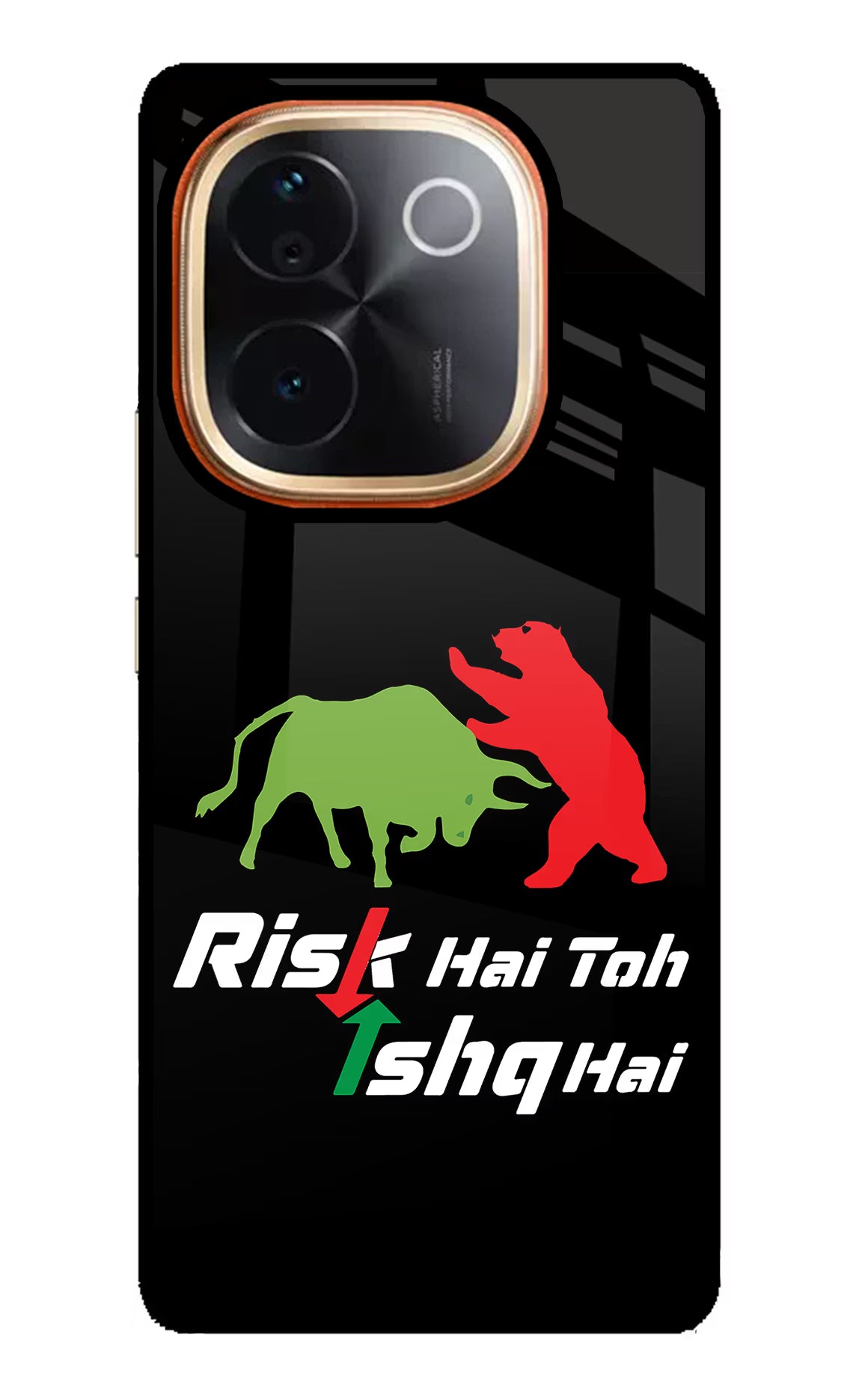 Risk Hai Toh Ishq Hai Vivo T3 Pro 5G Glass Case Back Cover by Casekaro