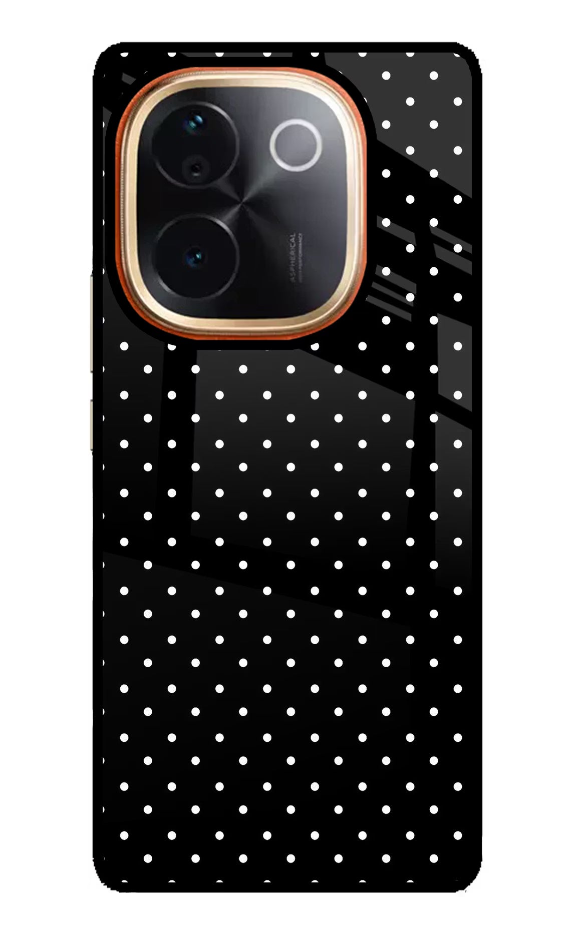 White Dots Vivo T3 Pro 5G Glass Case Back Cover by Casekaro