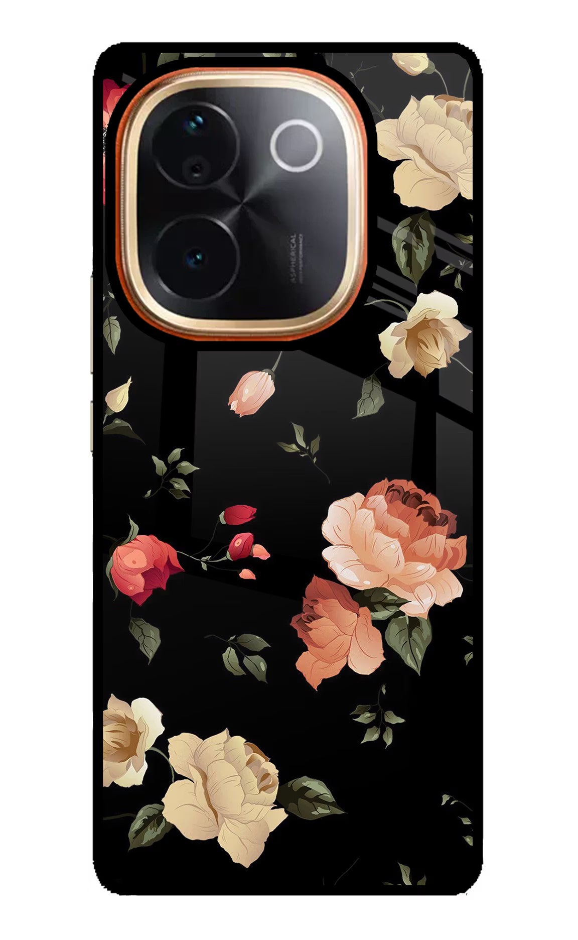 Flowers Vivo T3 Pro 5G Glass Case Back Cover by Casekaro