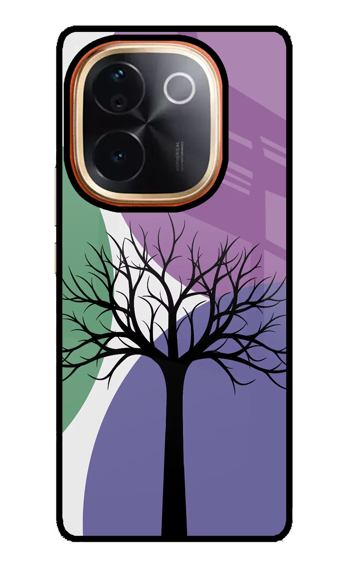 Tree Art Vivo T3 Pro 5G Glass Case Back Cover by Casekaro