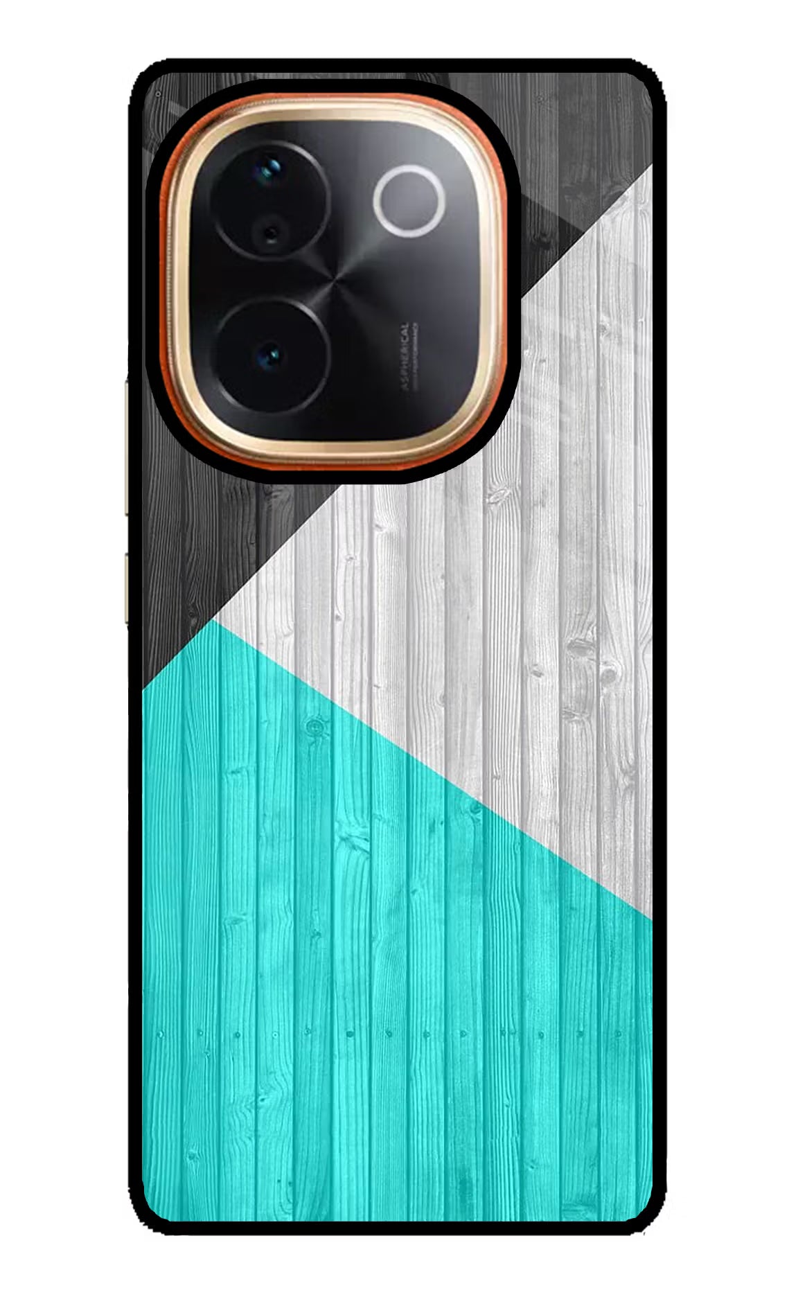 Wooden Abstract Vivo T3 Pro 5G Glass Case Back Cover by Casekaro