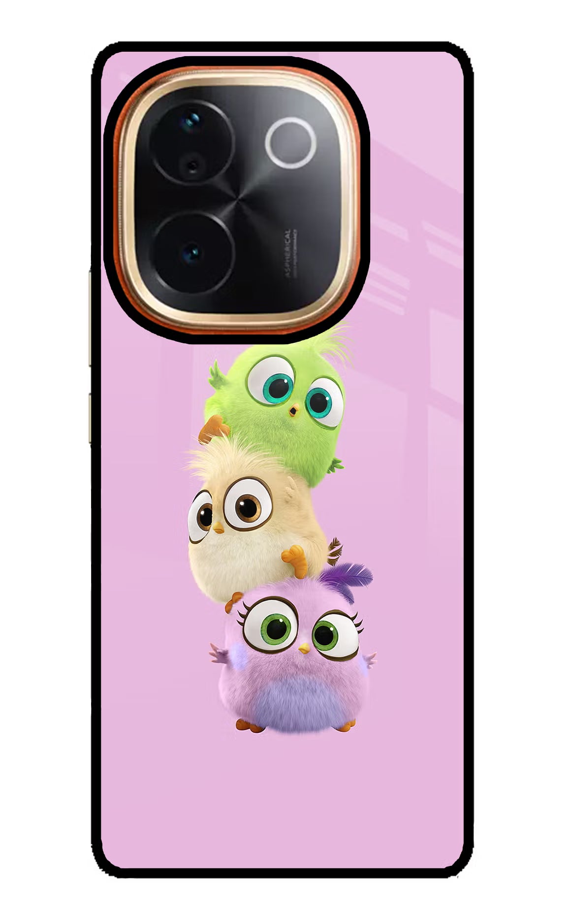 Cute Little Birds Vivo T3 Pro 5G Glass Case Back Cover by Casekaro