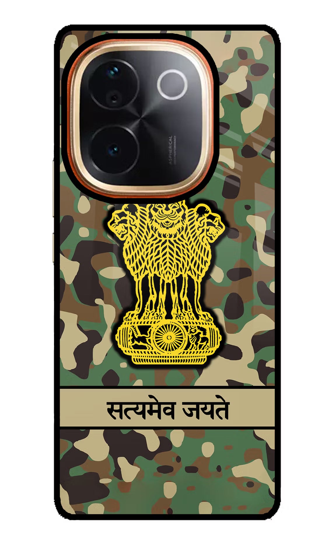 Satyamev Jayate Army Vivo T3 Pro 5G Glass Case Back Cover by Casekaro