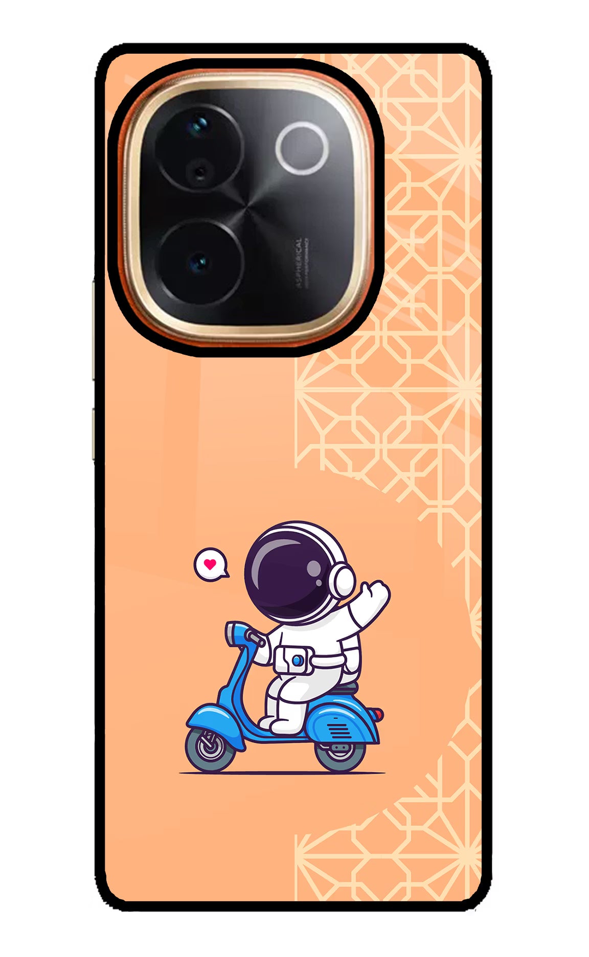Cute Astronaut Riding Vivo T3 Pro 5G Glass Case Back Cover by Casekaro