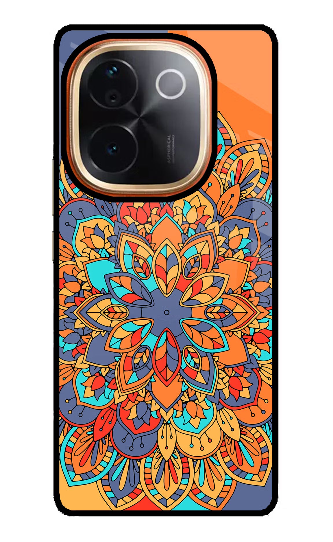 Color Mandala Vivo T3 Pro 5G Glass Case Back Cover by Casekaro