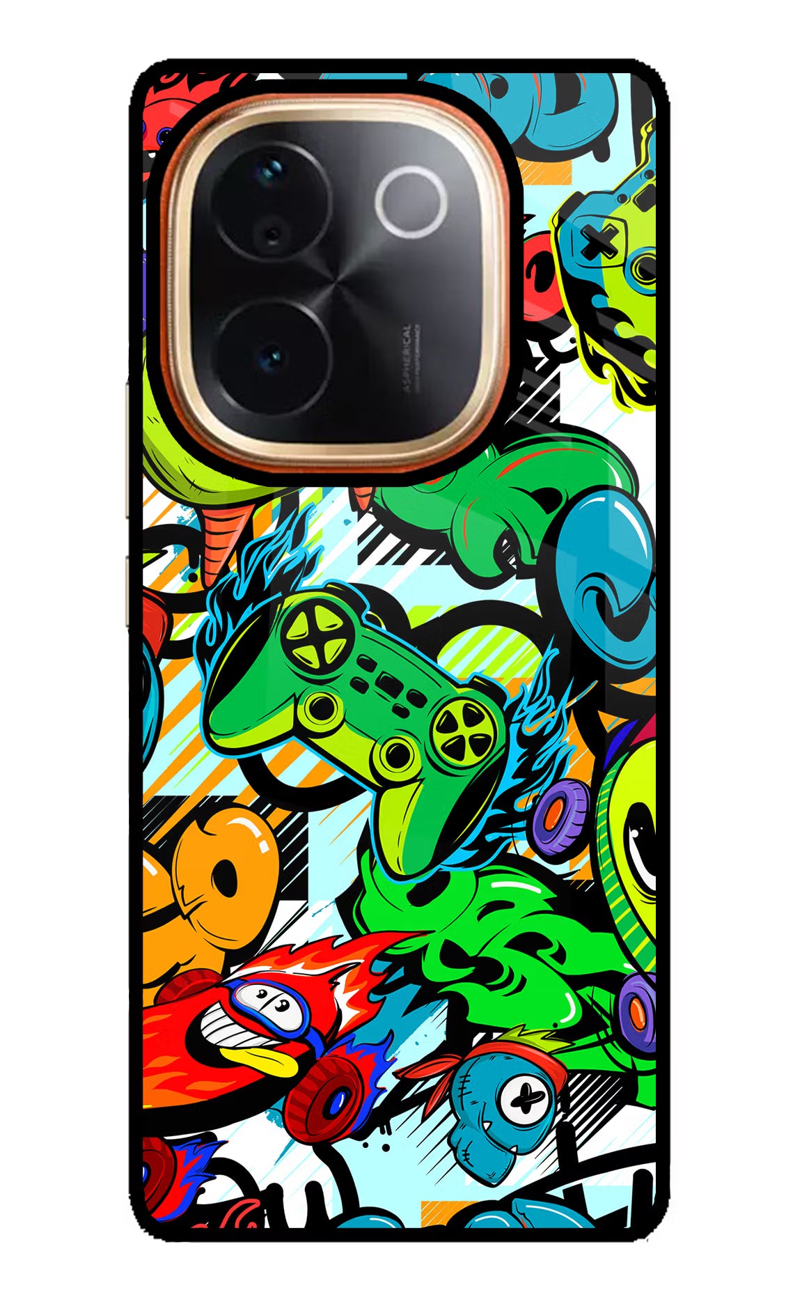 Game Doodle Vivo T3 Pro 5G Glass Case Back Cover by Casekaro