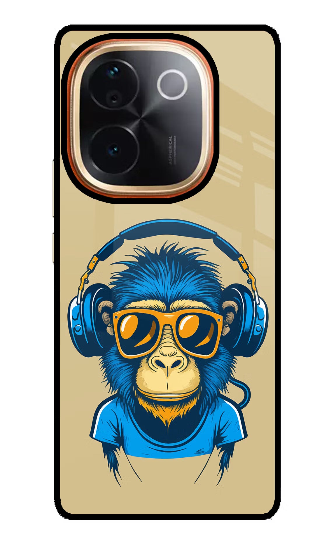 Monkey Headphone Vivo T3 Pro 5G Glass Case Back Cover by Casekaro