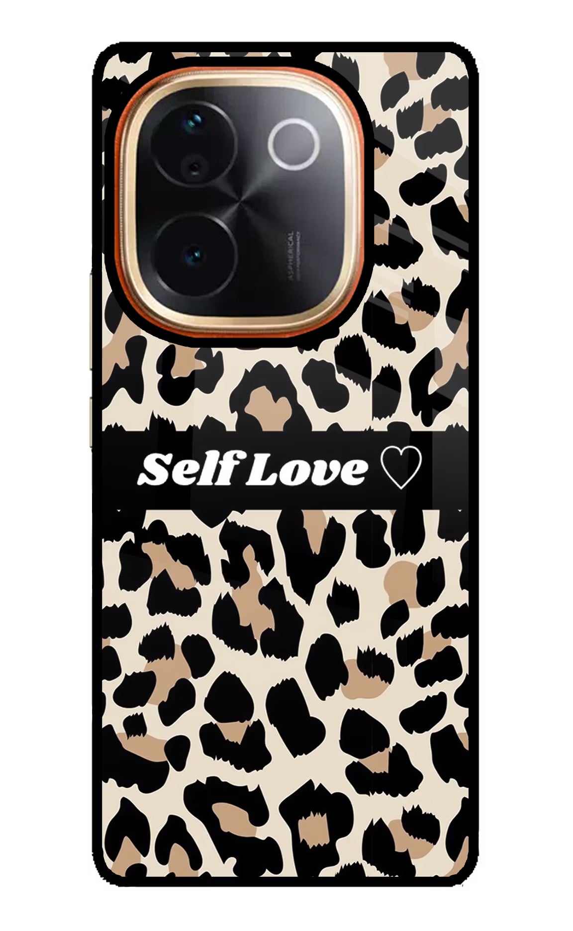 Leopard Print Self Love Vivo T3 Pro 5G Glass Case Back Cover by Casekaro