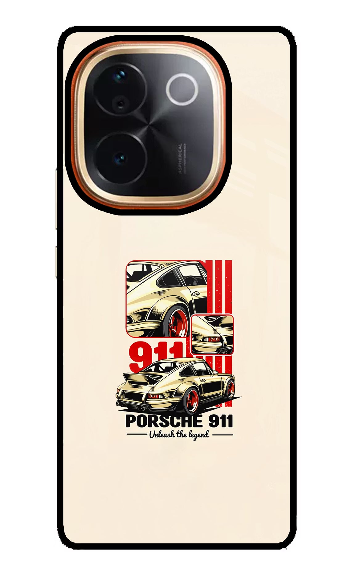 Classic Porsche 911 Vivo T3 Pro 5G Glass Case Back Cover by Casekaro