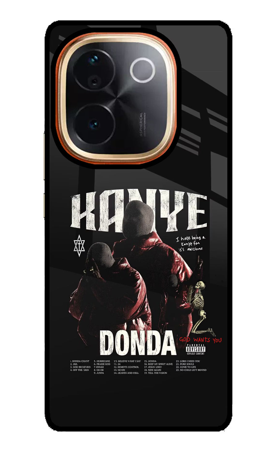 Donda Kanye West Vivo T3 Pro 5G Back Cover, Glass case
